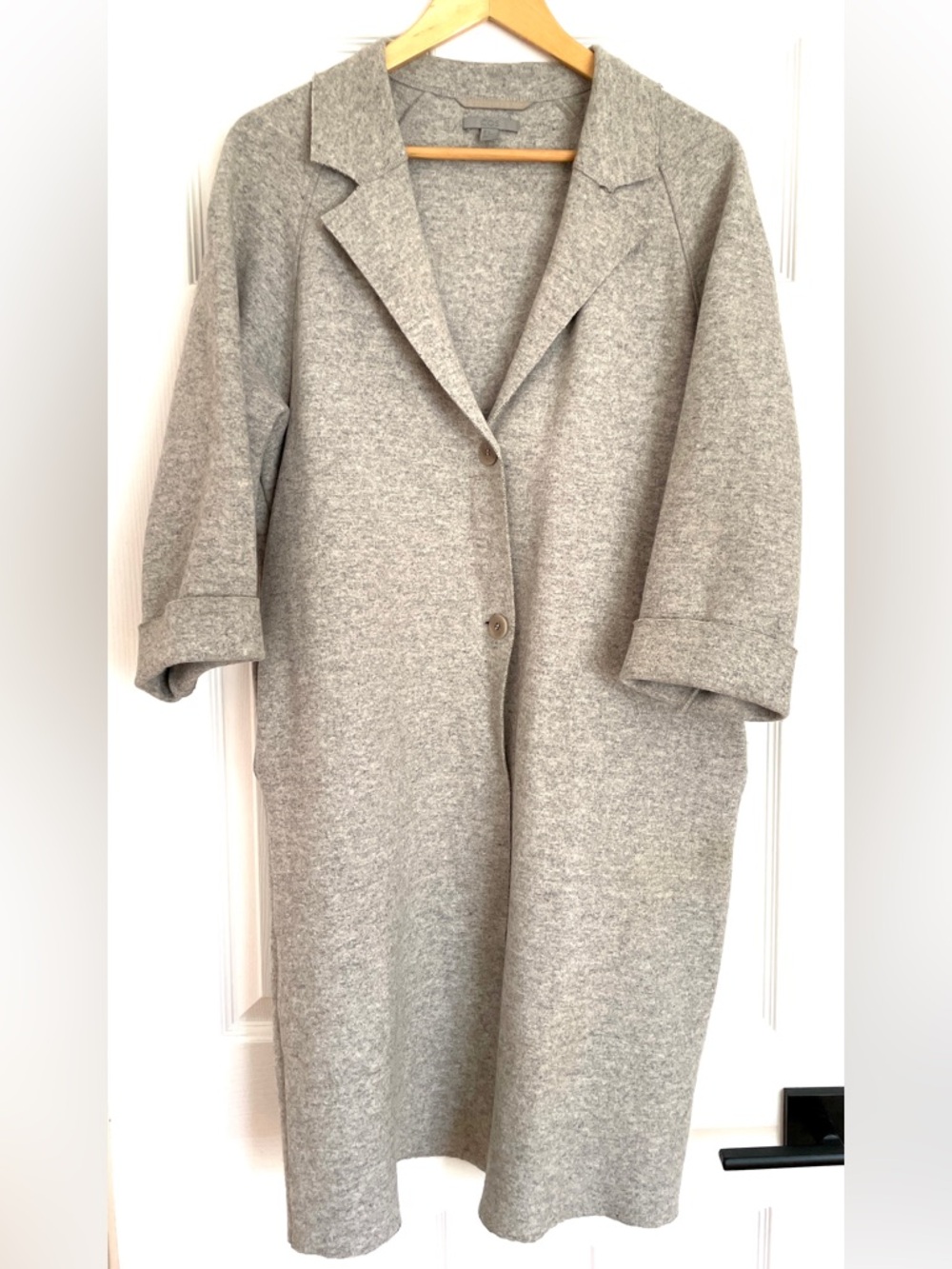 COS Light Gray Long Wool-Blend Coat